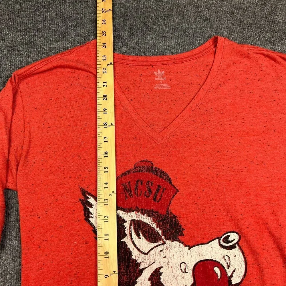 Adidas North‎ Carolina State University Wolfpack T Shirt Womens Small V-Neck Tee